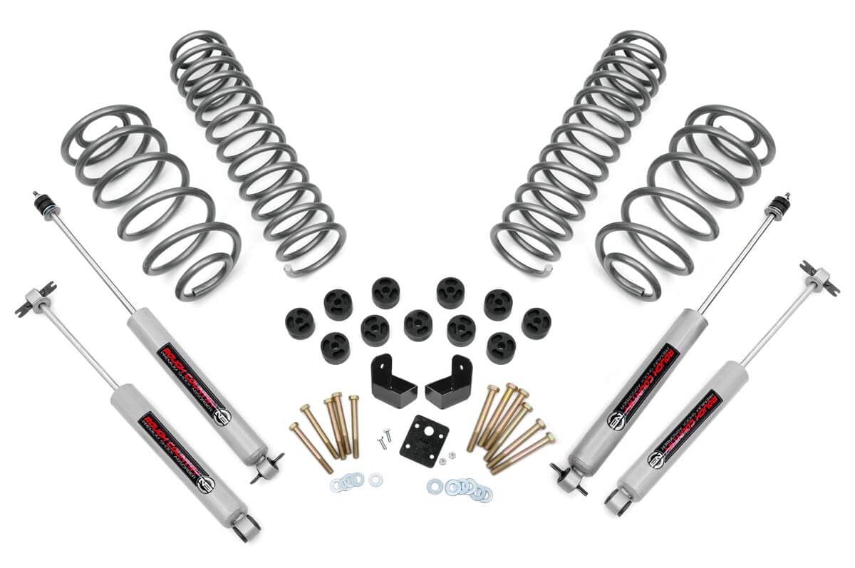 Jeep Wrangler Unlimited Suspension Lift Kit - Rough Country - 3.75 Inch Combo | N3 | Fiberglass Reinforced Nylon Pucks - '04-'06